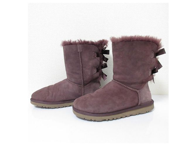 Autre Marque Stivali in pelle di pecora UGG BAILEY BOW Porpora - vista 4