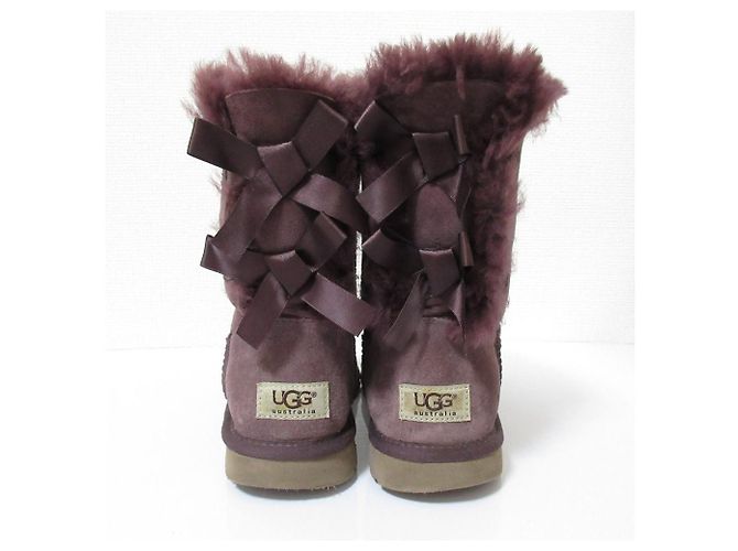 Autre Marque Stivali in pelle di pecora UGG BAILEY BOW Porpora - vista 5