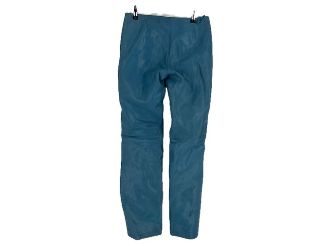 Autre Marque Blaue Lederhose mit Schnürung - Ansicht 2