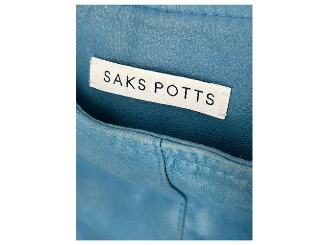 Autre Marque Blaue Lederhose mit Schnürung - Ansicht 3