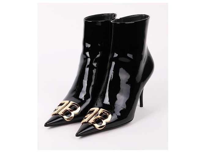 Balenciaga Botines de piel charol negra Negro - vista 2