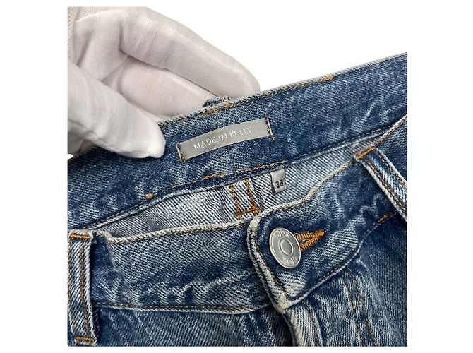 Dior Pantaloni in denim canage in cotone blu - vista 4