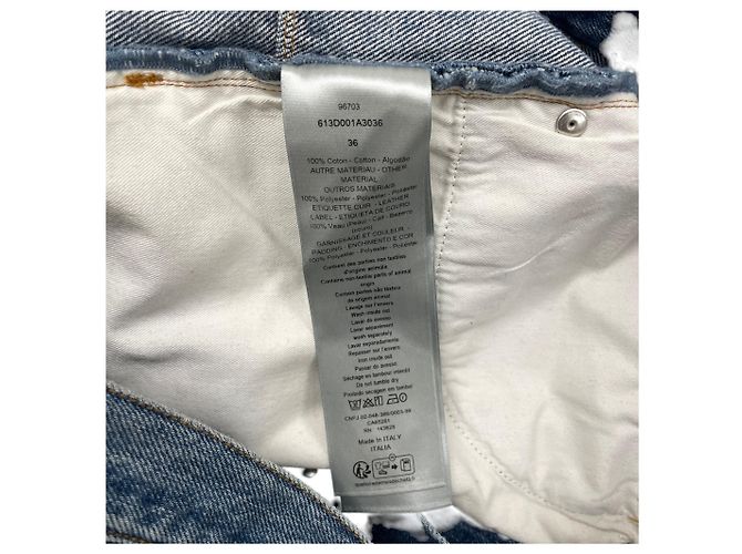 Dior Pantaloni in denim canage in cotone blu - vista 6