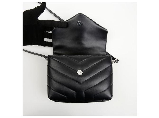 Saint Laurent Borsa Loulou Toy Matelassé Nera Nero - vista 10