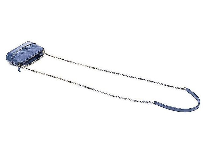 Chanel Borsa a tracolla Gabriel Mini in vitello vernice sfumata blu - vista 4