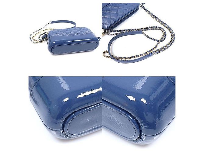 Chanel Borsa a tracolla Gabriel Mini in vitello vernice sfumata blu - vista 6