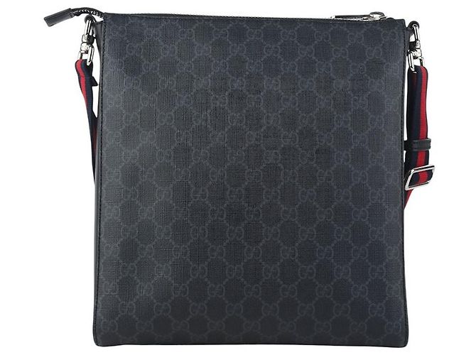 Gucci Borsa a tracolla Messenger GG Supreme Nera Nero - vista 3