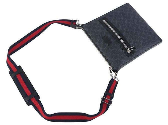 Gucci Borsa a tracolla Messenger GG Supreme Nera Nero - vista 4