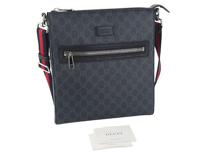 Gucci Borsa a tracolla Messenger GG Supreme Nera Nero - vista 8
