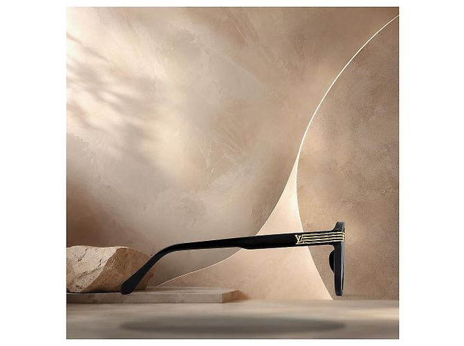Louis Vuitton Rund-eckige Sonnenbrille Schwarz - Ansicht 3
