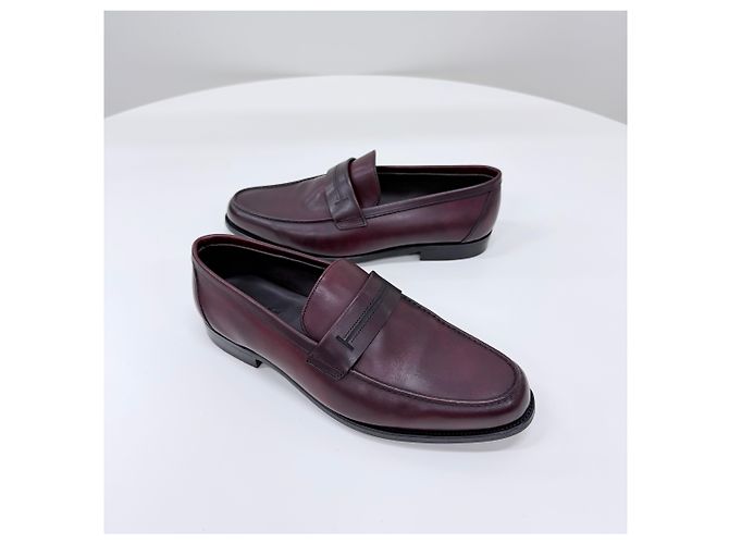 Hermès Loafer aus Leder Burgund Rot - Ansicht 2