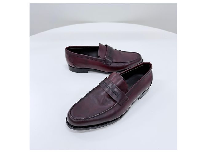 Hermès Loafer aus Leder Burgund Rot - Ansicht 3