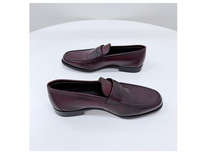 Hermès Loafer aus Leder Burgund Rot - Ansicht 4