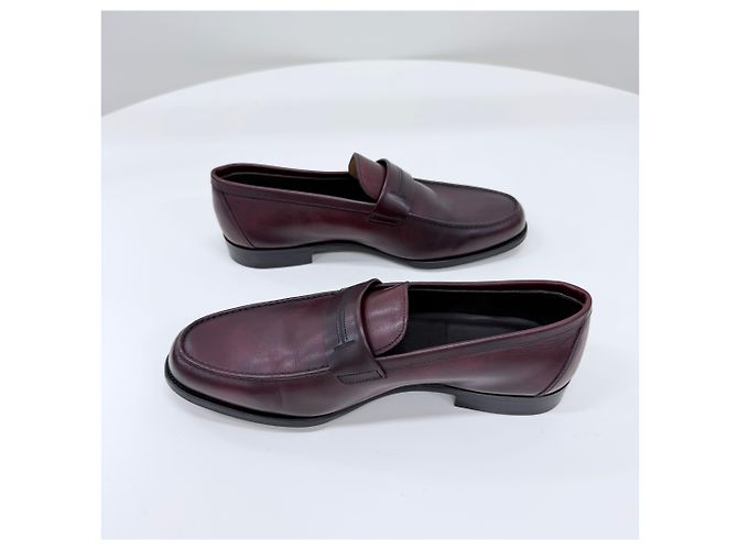 Hermès Loafer aus Leder Burgund Rot - Ansicht 5