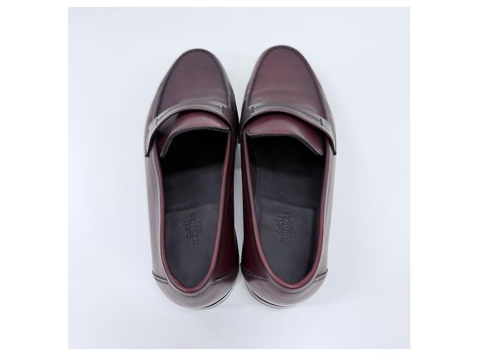 Hermès Loafer aus Leder Burgund Rot - Ansicht 7