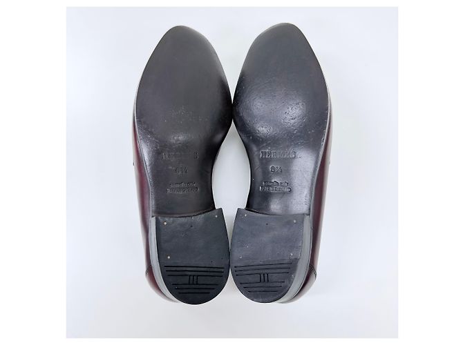 Hermès Loafer aus Leder Burgund Rot - Ansicht 8