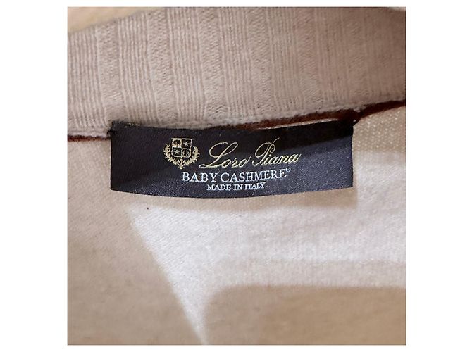 Loro Piana Baby-Kaschmir Strickpullover mit Reißverschluss, Ivory Weiß - Ansicht 5