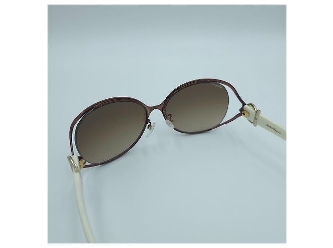 Salvatore Ferragamo Occhiali da sole da donna Crystal Decorative Brown Ivory Marrone - vista 10