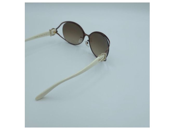 Salvatore Ferragamo Occhiali da sole da donna Crystal Decorative Brown Ivory Marrone - vista 11