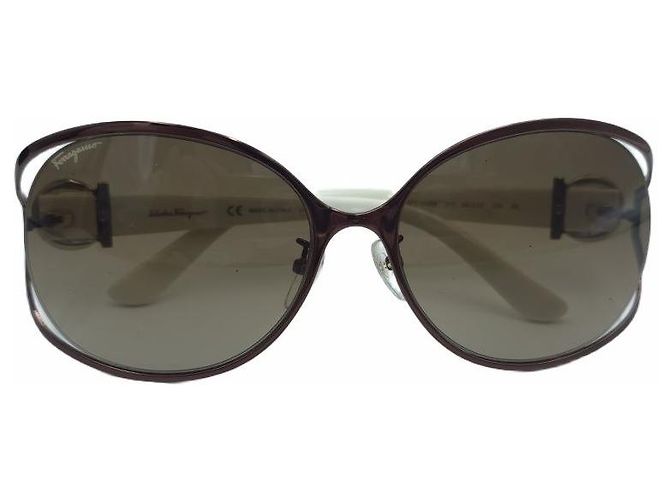 Salvatore Ferragamo Occhiali da sole da donna Crystal Decorative Brown Ivory Marrone - vista 9