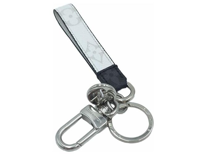 Louis Vuitton Slim Dragonne Monogram Key Holder Bag Charm White Bianco - vista 6