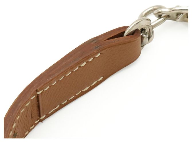 Hermès Trela para cão Hermes em couro Courchevel Dourado - vista 6