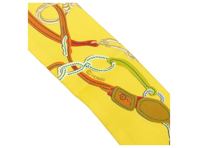 Hermès Foulard Hermes Twilly BRIDES de GALA Giallo - vista 3