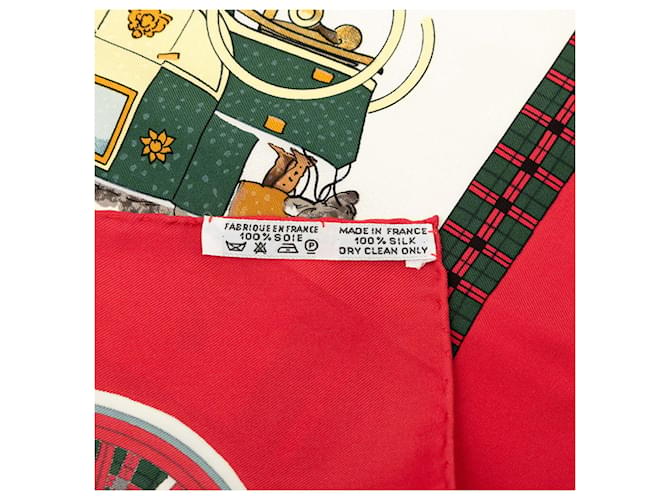Hermès Hermes Carre 90 Winter Post Coach Scarf Rosso Multicolore - vista 8
