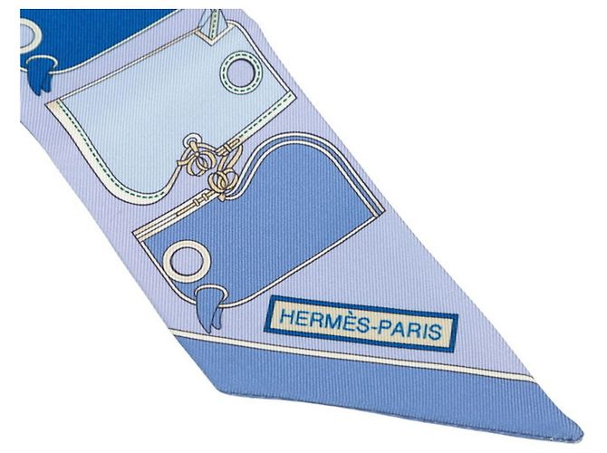 Hermès Foulard di seta Hermes Twilly Camaille Blue - vista 2