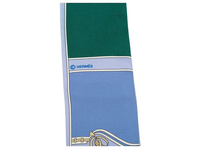 Hermès Foulard di seta Hermes Twilly Camaille Blue - vista 3