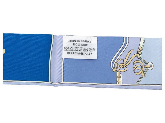 Hermès Foulard di seta Hermes Twilly Camaille Blue - vista 4