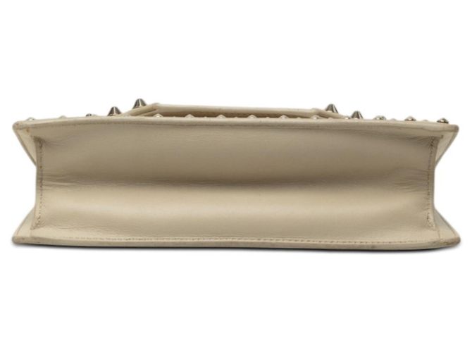 Borsa a tracolla Saint Laurent Betty con catena e borchie Beige - vista 3
