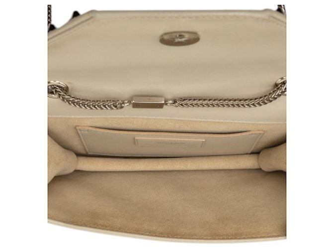 Borsa a tracolla Saint Laurent Betty con catena e borchie Beige - vista 4