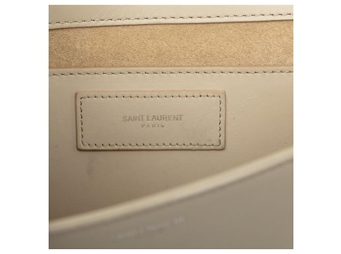 Borsa a tracolla Saint Laurent Betty con catena e borchie Beige - vista 5