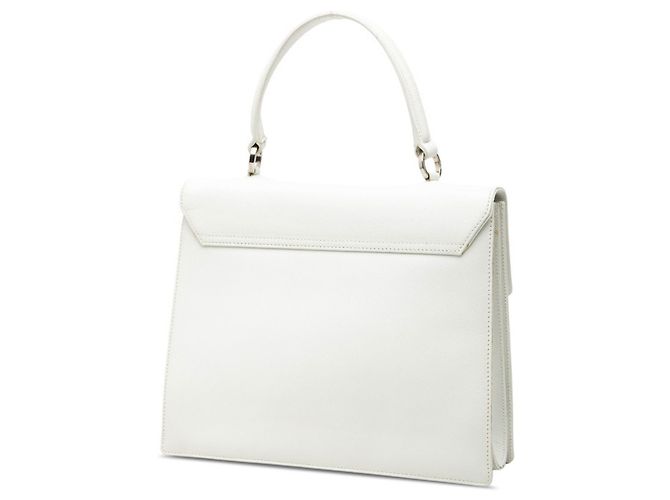 Borsa Salvatore Ferragamo Gancini Argento Bianco - vista 2