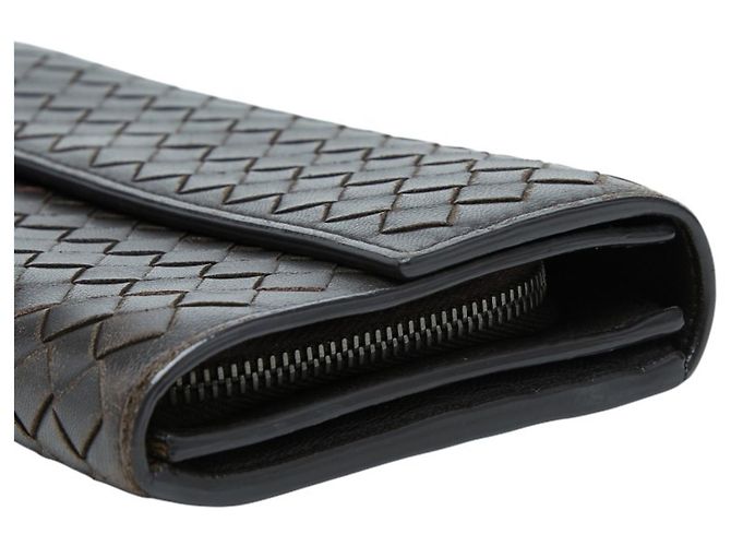 Cartera larga Bottega Veneta Intrecciato Castaño - vista 4