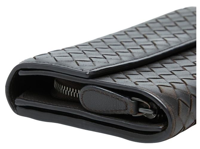 Cartera larga Bottega Veneta Intrecciato Castaño - vista 5
