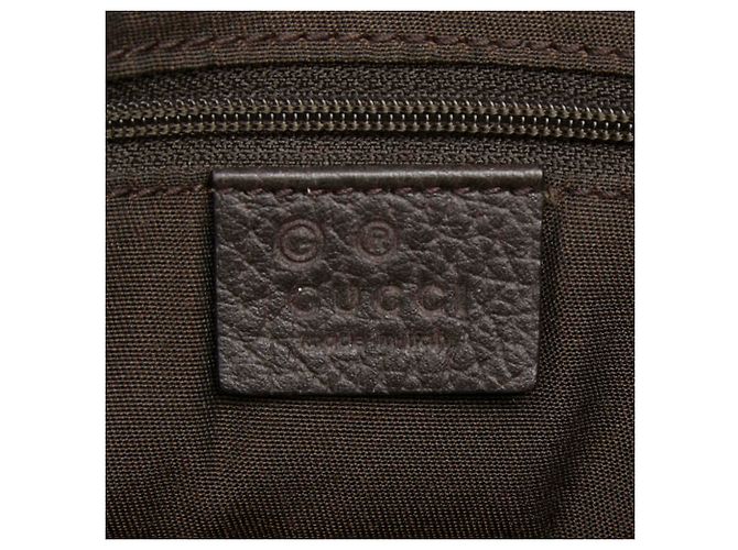 Borsa a mano e a tracolla Gucci in pelle marrone - vista 10