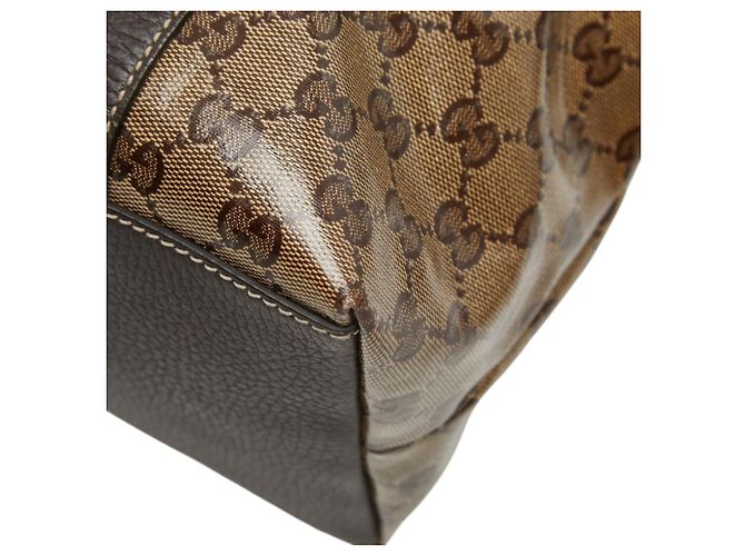 Borsa a mano e a tracolla Gucci in pelle marrone - vista 4