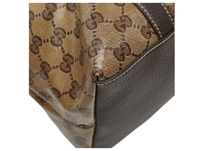 Borsa a mano e a tracolla Gucci in pelle marrone - vista 5