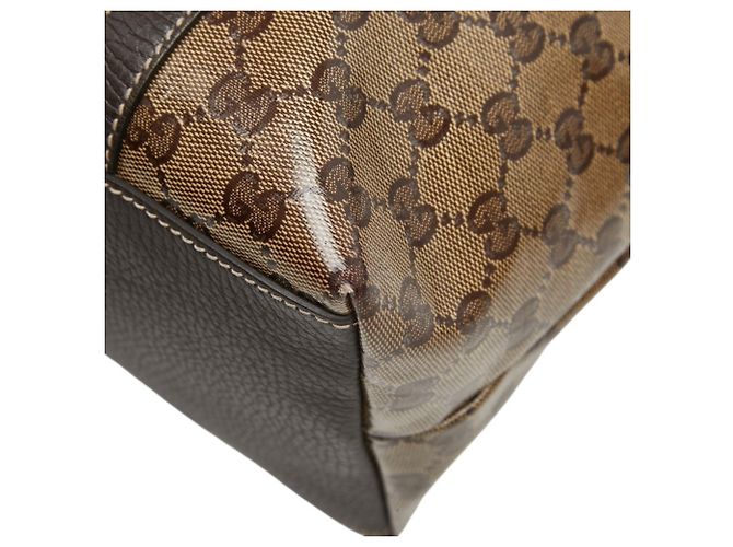 Borsa a mano e a tracolla Gucci in pelle marrone - vista 6