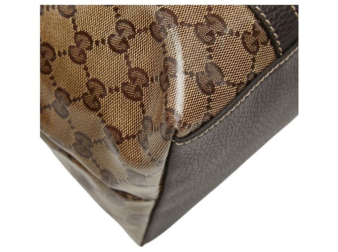 Borsa a mano e a tracolla Gucci in pelle marrone - vista 7