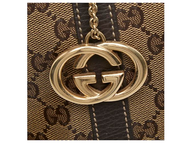Borsa a mano e a tracolla Gucci in pelle marrone - vista 8