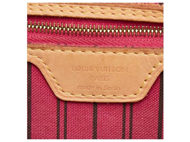 Borsa a tracolla Louis Vuitton Monogram Neverfull MM Marrone Rosa - vista 10