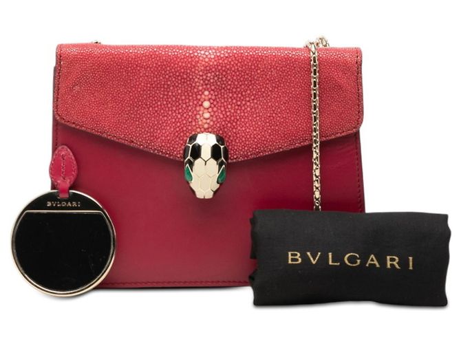 Bulgari Borsa a tracolla e spalla con catena BVLGARI Serpenti Forever Rosso Bordò - vista 7
