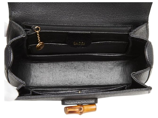 Borsa a mano e a tracolla Gucci Bamboo Nero - vista 10