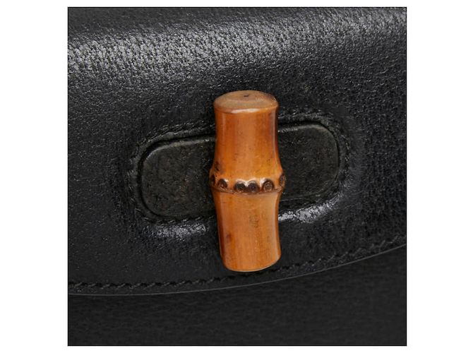 Borsa a mano e a tracolla Gucci Bamboo Nero - vista 8