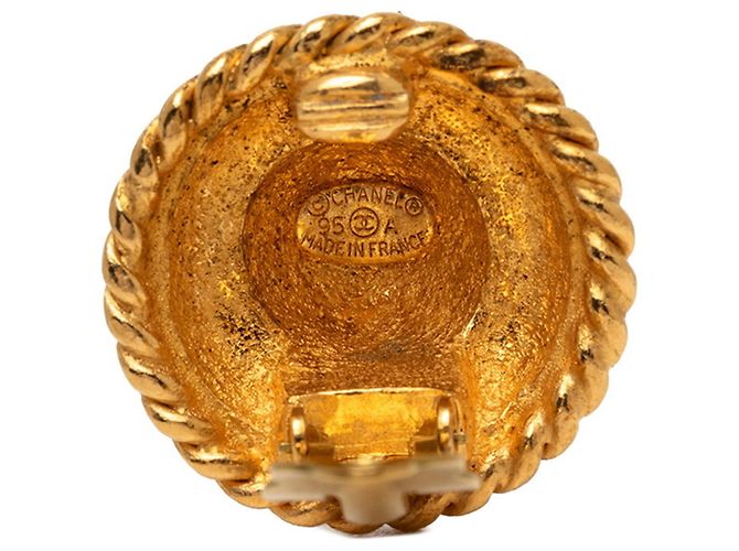 Orecchini a clip Chanel Vintage Logo D'oro - vista 3