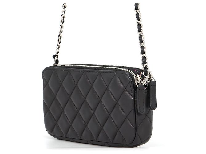 Portafoglio con catena Chanel Nero - vista 2