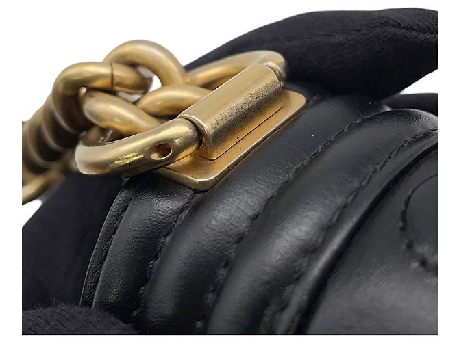 Borsa a tracolla con catena Chanel Boy AS3018 Nero - vista 14